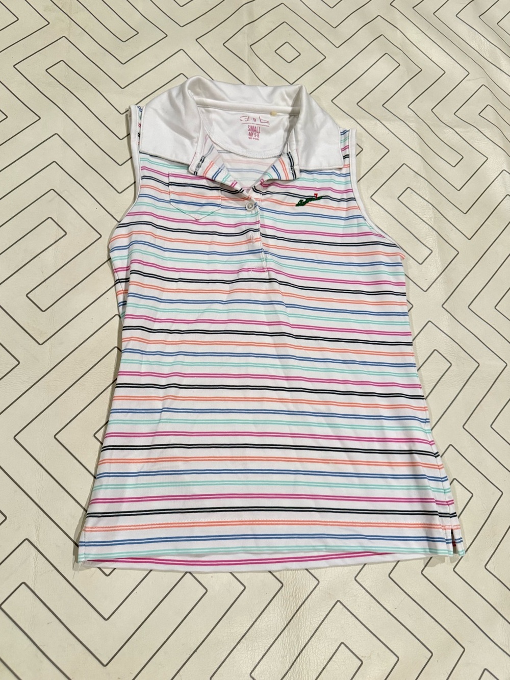 Garb Striped Golf Polo Tank Top